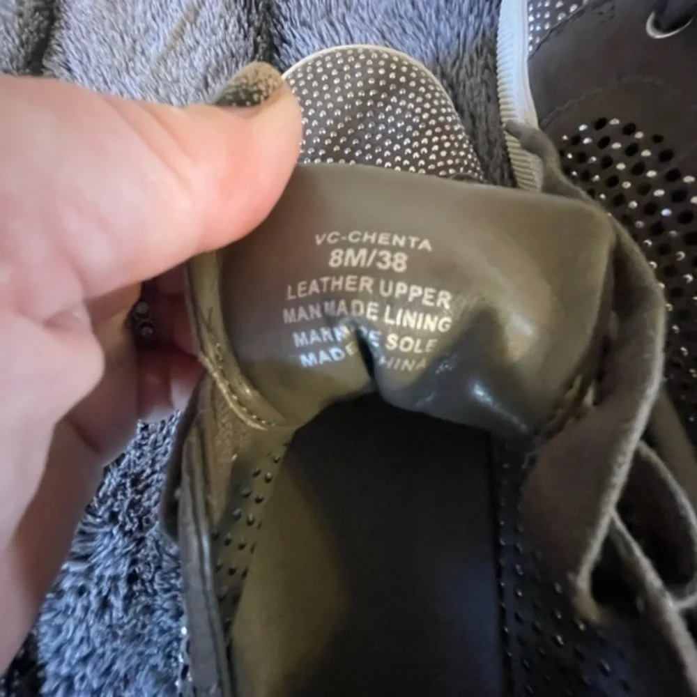 Vince Camuto sneakers tennis shoes- leather uppers with rhinestones - size 8